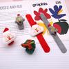 Kawaii Christmas Clap Bracelet Cartoon Plush Elk Snowman Papa Circle Funny Kids Wrist Band For Xmas New Year Party Guests Gift