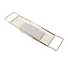 Metal Marble Bathtub Rack Anti Slip Space Saving Multi Functional Expandable Bathtub Tray House Warming Gift Gold White