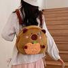 Large Capacity Capybara Shoulder Bag Cute Cartoon Doll Backpack Brown Plush Capybara Daypack  Gifts