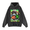 Sweat à capuche oversize en coton pour homme - Sweatshirt Streetwear Coupe ample avec imprimé délavé vintage et manches tombantes
