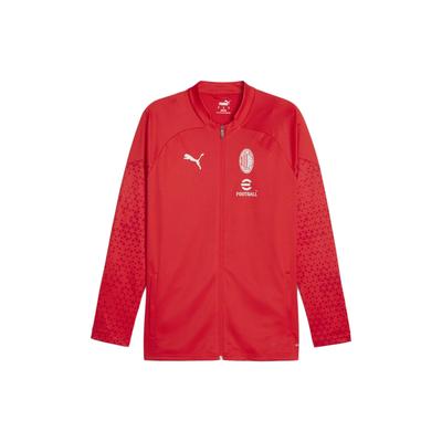Puma X AC Milan Collaboration Training Jacket 23/24 Solid Color Casual Long Sleeve Football Shirt Men Tops Red 772252-12