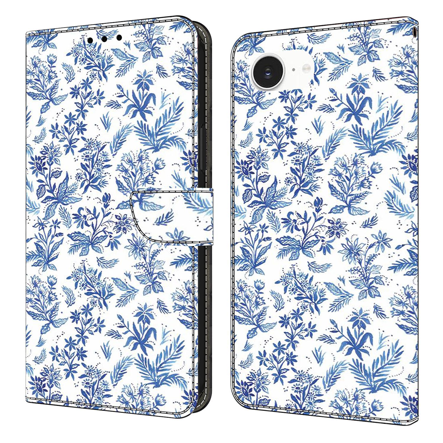 

For iPhone 16e Wallet Case Pattern Printing PU Leather Flip Stand Phone Cover Flower Field