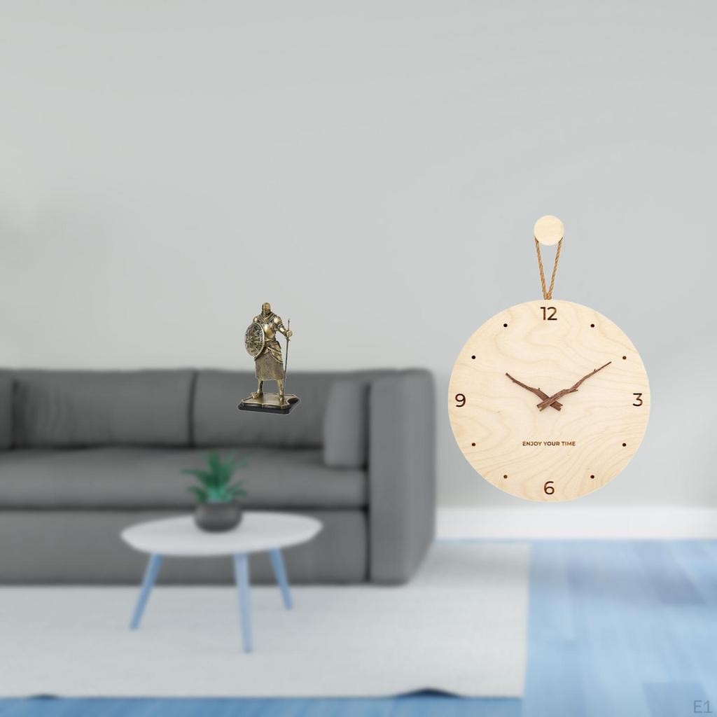 European Knight Sculpture Minimalist Modern Nordic Wall Clock Ornament for Entryway Living Room