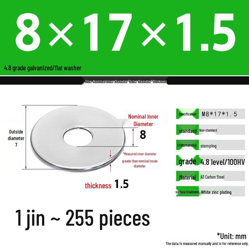 Galvanized Extra Thick Flat Iron Washer, M3-M62
