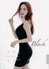 Coco Yuka Tight Sexy Mini Dress with Zipper and Sleeveless Chest Size & Women's (Black, S)