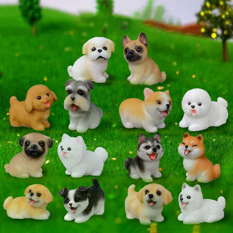 1PC Resin Craft Miniature Figure Tiny For Bonsai Microlandscape Fairy Garden Decor Cute Small Dog Puppy Animal Decoration