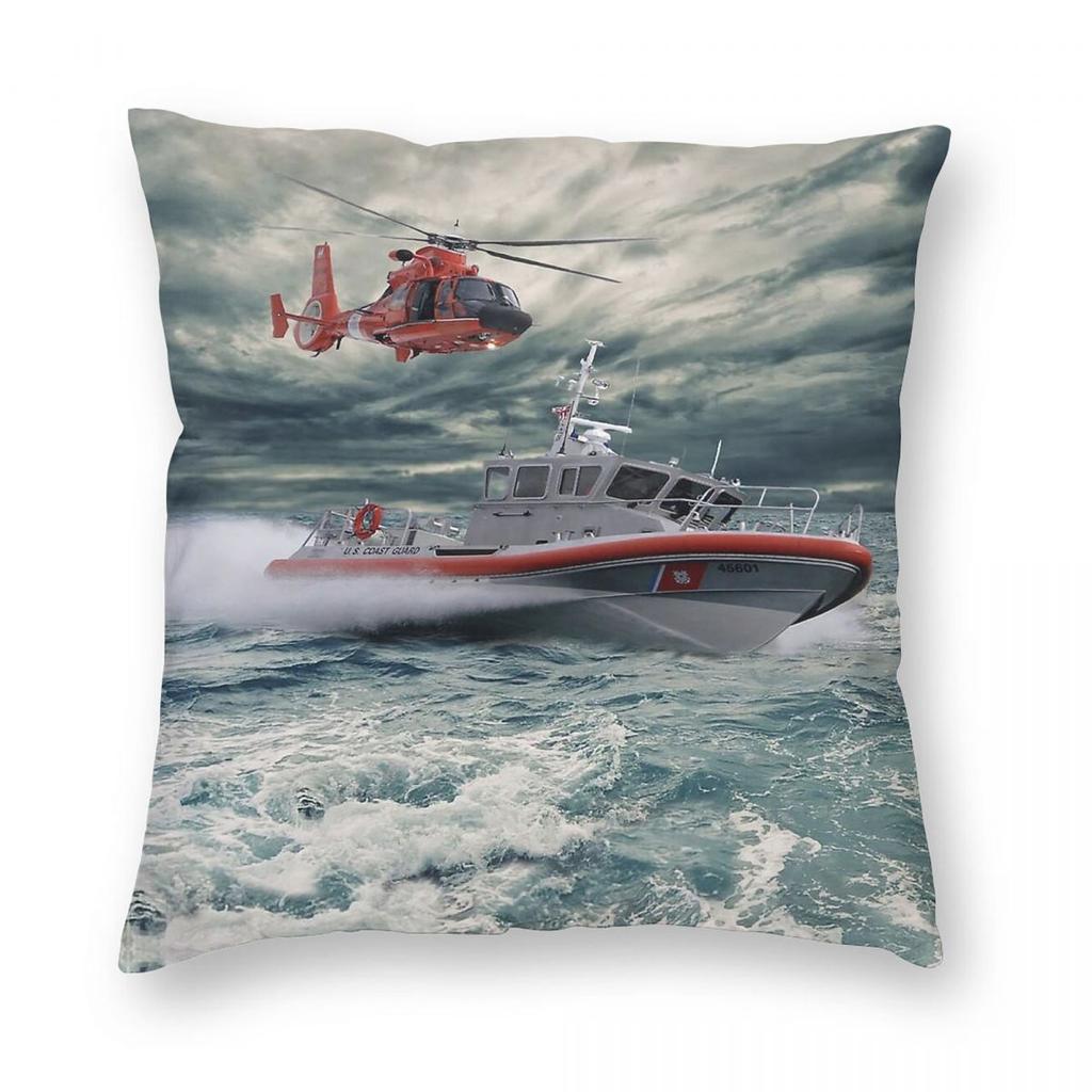 United States Coast Guard USCG Pillowcase Polyester Linen Velvet Creative Zip Decorative Home Cushion Cover