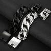 Black 31MM Chunky Cuban Link Chain Bracelet for Men Heavy Stainless Steel Men's Bracelets Birthday Gifts for Dad Husband Massive