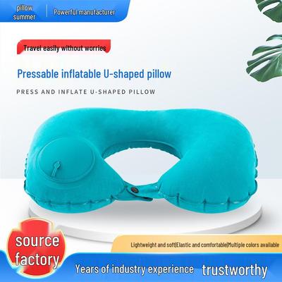 Inflatable U-Shaped Travel Neck Pillow with Automatic Inflation