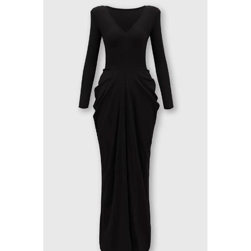 

Мода для полных девушек Сексуальное платье бодикон с драпировкой Весна больших размеров Большие размеры V-образный вырез Элегантное стройнящее и сексуальное платье 150.00 кг Black 4XL