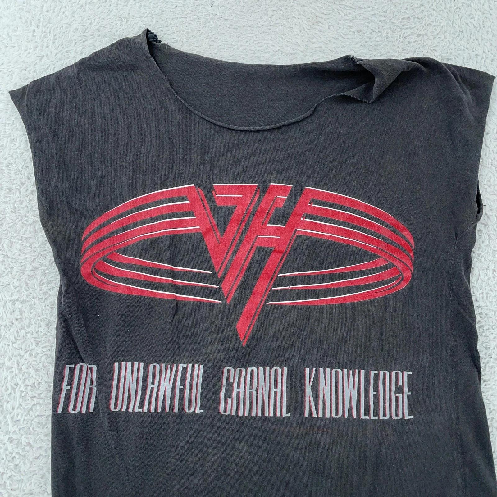 

Vtg 1992 Van Halen CUTOFF T-Shirt CROP FIT XS For Unlawful Carnal Knowledge Tour 4XL