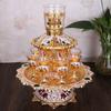 Dispensator de vin rusesc european, ornamente retro din bronz cositorit, seturi de vin metalice, pahare de vin, opt pahare de vin, cadouri de afaceri