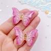 10pcs Shiny Cute Gradient Colorful Butterfly Figurine Flatback Rhinestone 1 Hole Bead DIY Wedding Decor Scrapbook Jewelry Crafts