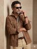 Motorrad Trucker Braun Jacke Wildleder Lammleder Weich Herren Handgefertigt Passform