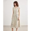 Demana Linen Blend Cap Sleeve A-Line Dress