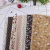 7pcs 50x50cm Cotton Fabrics DIY Floral Dots Assorted Pre-Cut Quarters Bundle Cotton Quilt Fabric Sewing Quilting Patchwork(Brown)