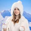 Winter Thick Coldproof Cap Plush Ball Warm Ear Protection Cap Women's Big Head Circumference Bomber Hat