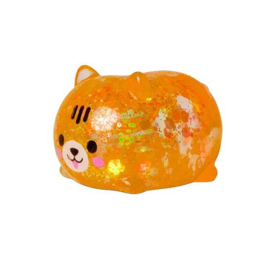 

Mini Glitter Dog Squeeze Toy Stress Relief Clear Dog Stress Sugar Ball Sensory Toy Soft Slow Rising Decompression Fidget темно-оранжевого