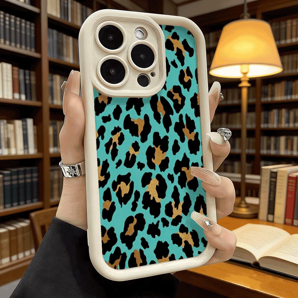 Teal Gold Leopard Print Luxury Anti-Slip TPU Phone Case For Xiaomi Redmi Note 15 14 13 12 11 10 9 Pro Full Protective Cover