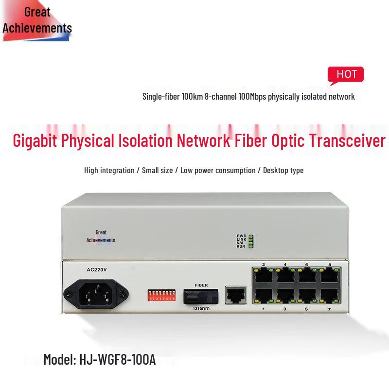 

HJ-WGF8-100A 8-Channel 100Mbps Fiber Optic Transceiver
