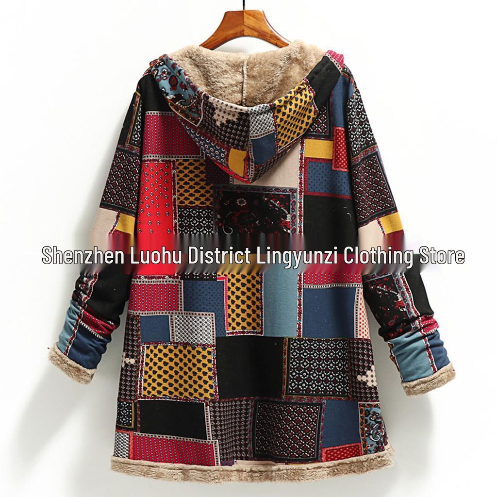 Winter 2023 Women's Cotton & Linen Printed Hooded Sweatshirts and Plush Jackets