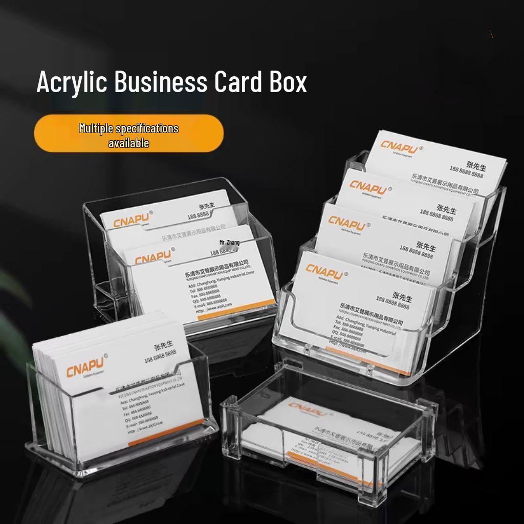 High Transparency Acrylic Business Card Holder Stand for Desktop Display and Storage