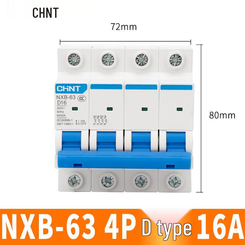 Chint NXB Air Switch Circuit Breaker: 1P, 2P, 3P, 4P Household Type D Three-Phase Disconnector 380V.
