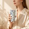 Car Tumbler 591ml Fresh Tiny Flower Element Straw Cup Gift Cup Tumbler With Lid Leakproof Tumbler Stainless Steel Tumbler
