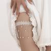 Ingemark Elegant Imitation Pearl Tassel Leg Thigh Chain for Women Elastic Bandage Garter Belt Body Jewelry Wed Accessories Gift