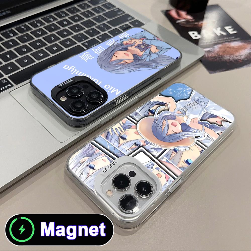 Date a Live Mio Takamiya Translucent MagSafe Mobile Phone Case for iPhone 17 16 15 14 13 12 11 Air Pro Max Plus Colorful Cover