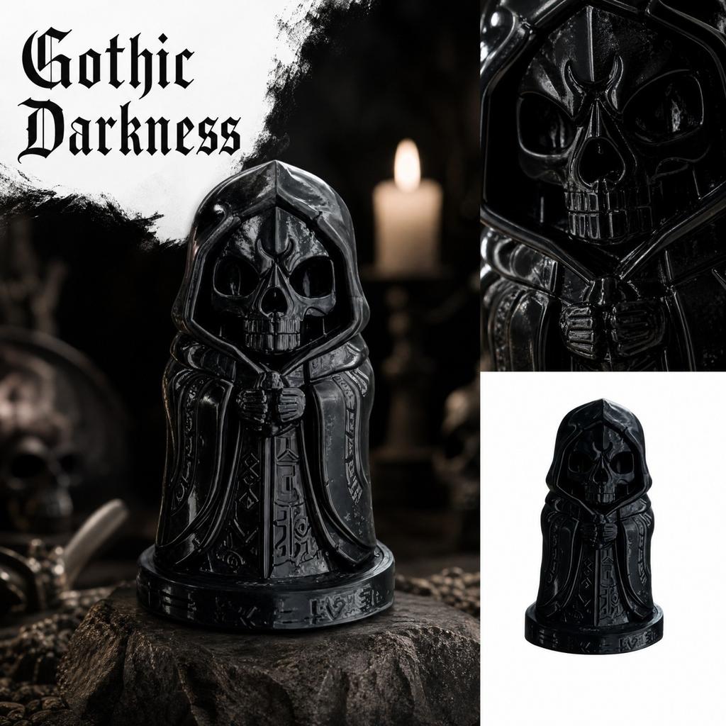 3D Printed Gothic Statue, Dark Decorative Figure for Halloween Home Decor