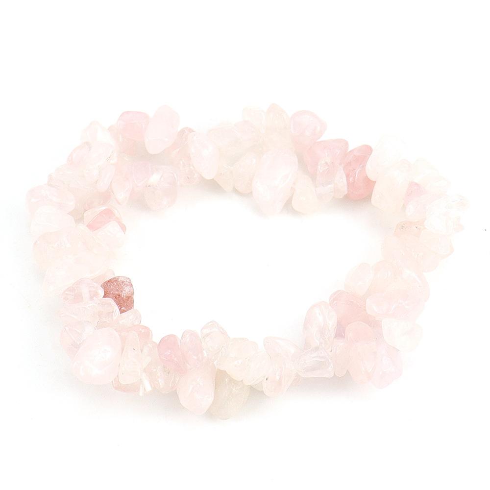 

Natural Colorful Crystal Irregular Gravel Double Layer Braided Cross Elastic Bracelet B09