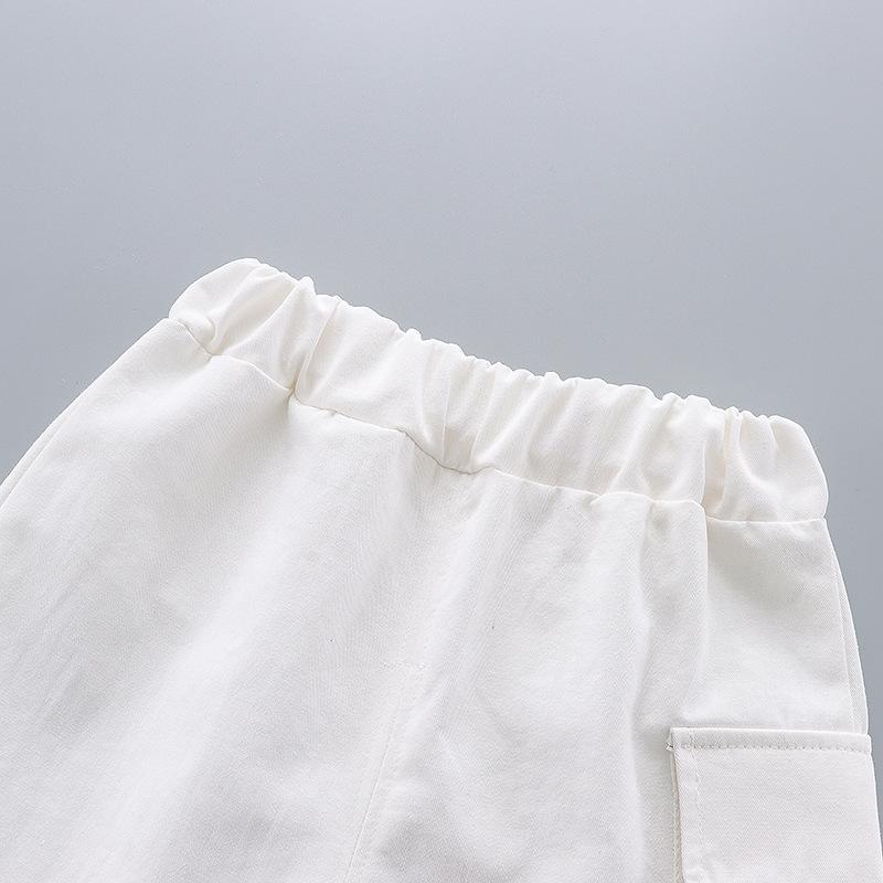 Boys' Island Style Short Sleeve Summer Clothes Set – Breathable Turn-Down Collar Shirt & Infant Two-Piece Outfit