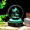 3D Sea Turtle Crystal Ball Night Light with LED Colorful Lighting Touch Base Glass Sphere Lamp for Birthday Turtle Figurine Christmas Ornaments