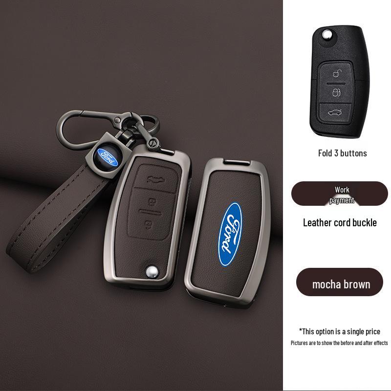 Kryt na klíč Ford Focus & Fiesta - Pravá hovězí kůže (Kompatibilní s modely 09/11/12 & 16/18)
