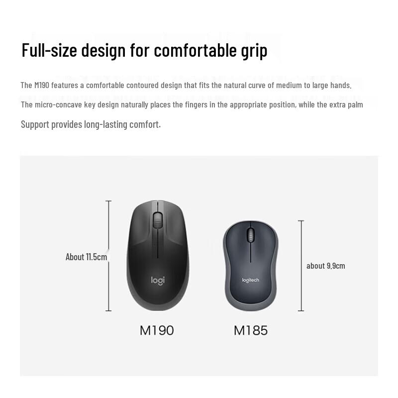 Logitech M190 Full-Size Wireless Mouse