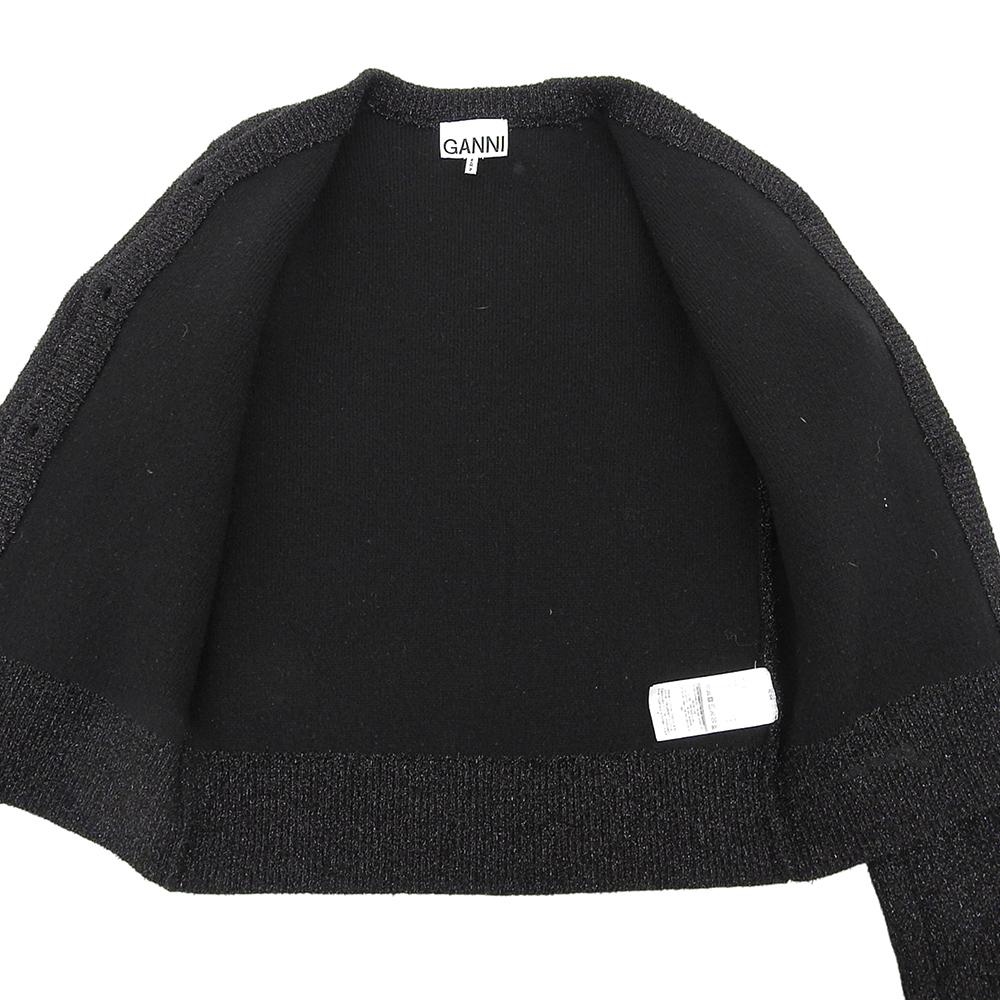 Ganni Beautiful Glitter Sparkle Cardigan, Women's, Black, Size S, K2304 Tops S blackUsed