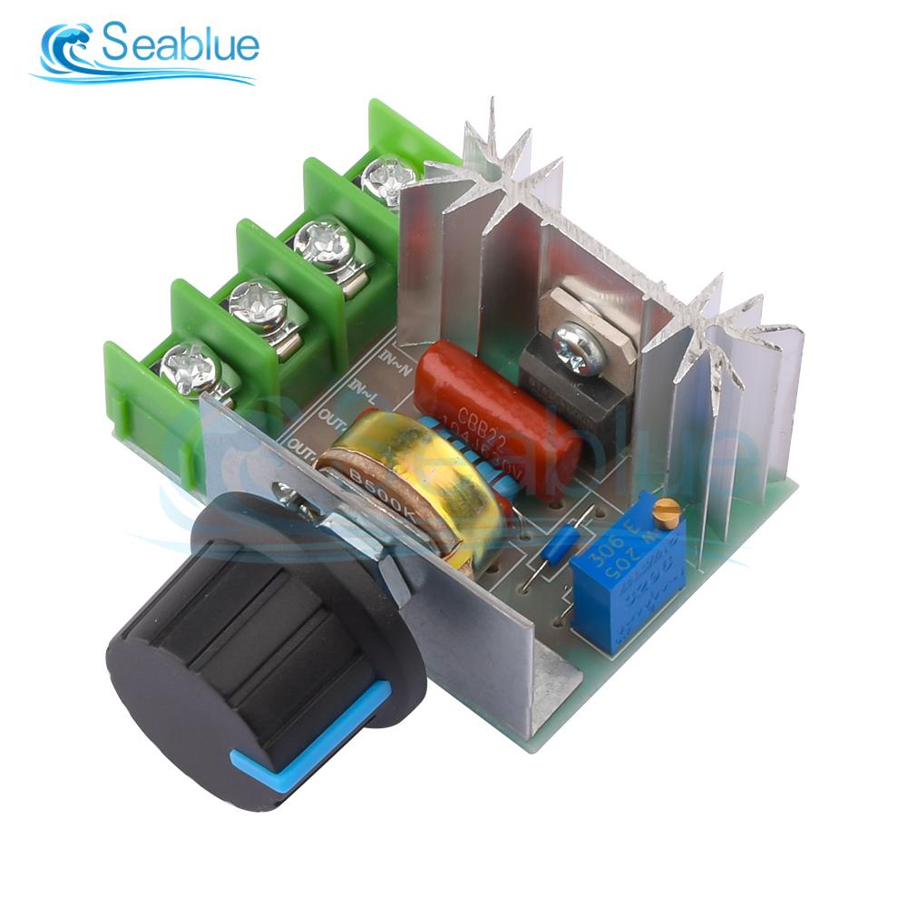 

AC 220V 2000W SCR Voltage Regulator Dimming Dimmers Motor Speed Controller Thermostat Electronic Voltage Regulator Module