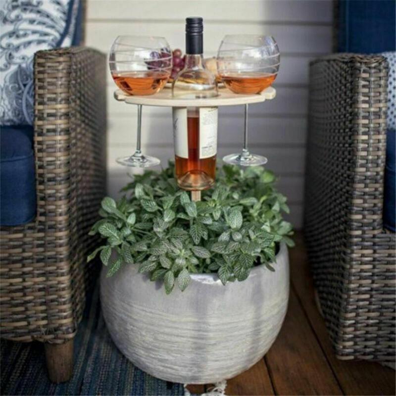 Lauko vyno stalas Nešiojamas iškylų stalas Vyno taurės stovas Sulankstomas stalas