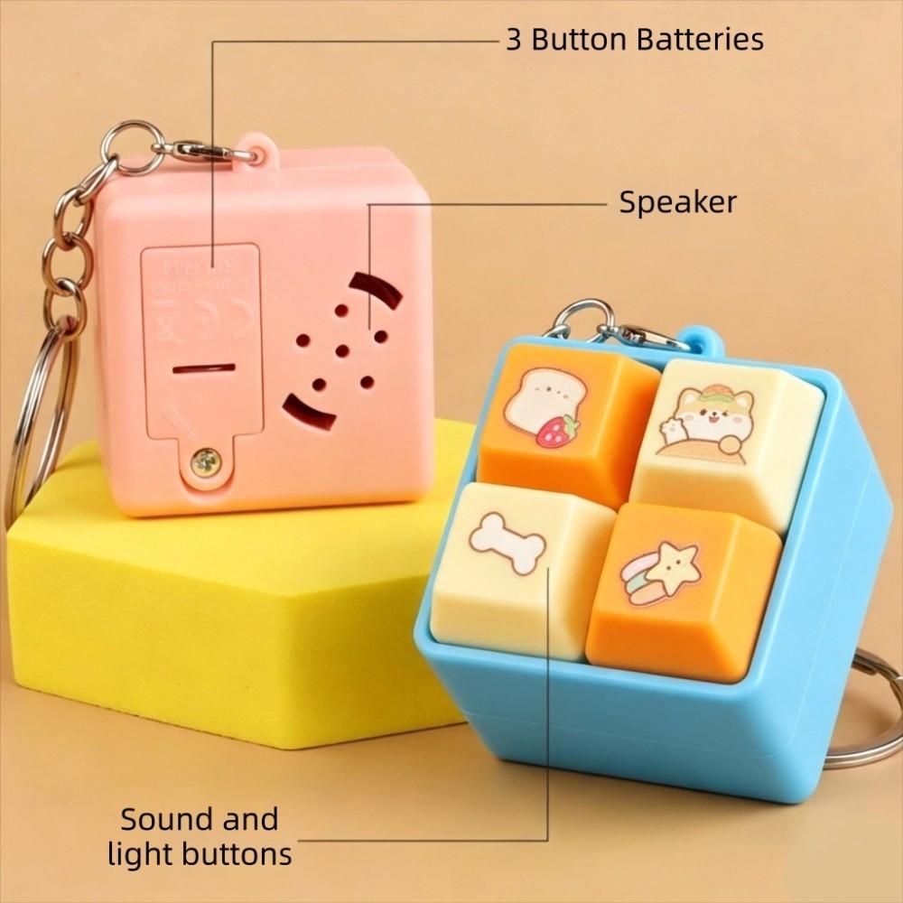 Portable Keyboard Fidget Keychain Sounding Stress Relief Keyring New Clicker Pendant School