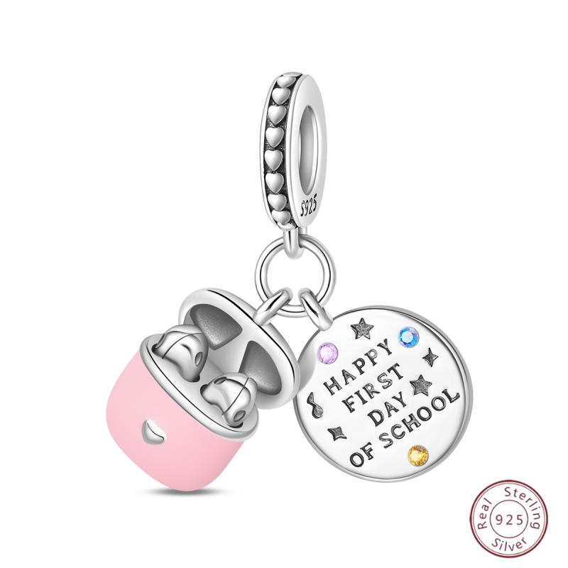 New Original Copper Beaded Bow Charm Blue Beads For Women Exquisite Diy Birthday Jewelry Gifts