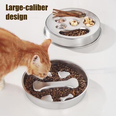 Ciotola per cani a mangime lento capacità 2 tazze ciotola per cibo per cani in acciaio inossidabile per razze piccole medie ciotola in metallo antiscivolo per alimenti secchi umidi