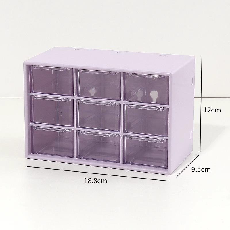 Japanese Solid Color 9-Grid Mini Drawer Storage & Organizer Box