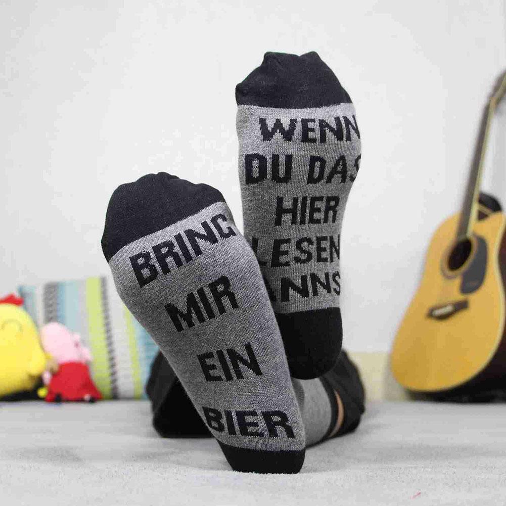 1 Pair BRING MIR EIN BIER I LOVE U Socks Novelty Cotton Socks Funny Socks