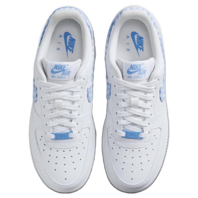 Nike Air Force 1 Low '07 Essential White University Blue Gingham Women's Sneakers DZ2784-100