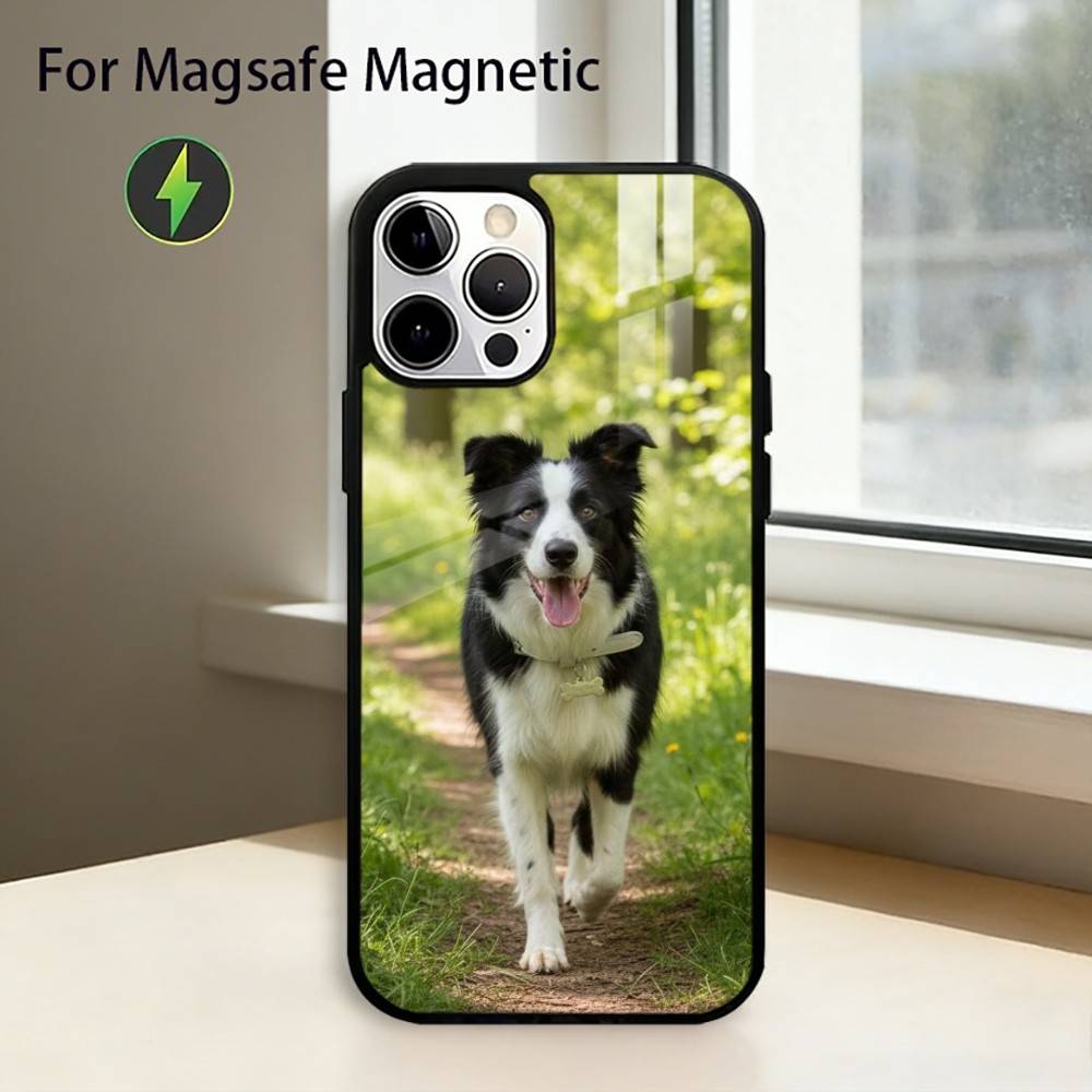 Clever Border Collie Dog Phone Case For iPhone17,16,15,14,13,12,11 Plus,Pro Magnetic with Magsafe Wireless Charging