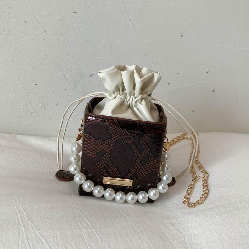 

Маленькая сумка популярный новый модный дизайн жемчужная цепочка сумка-мессенджер на плечо квадратное ведро сумка для поездок на работу