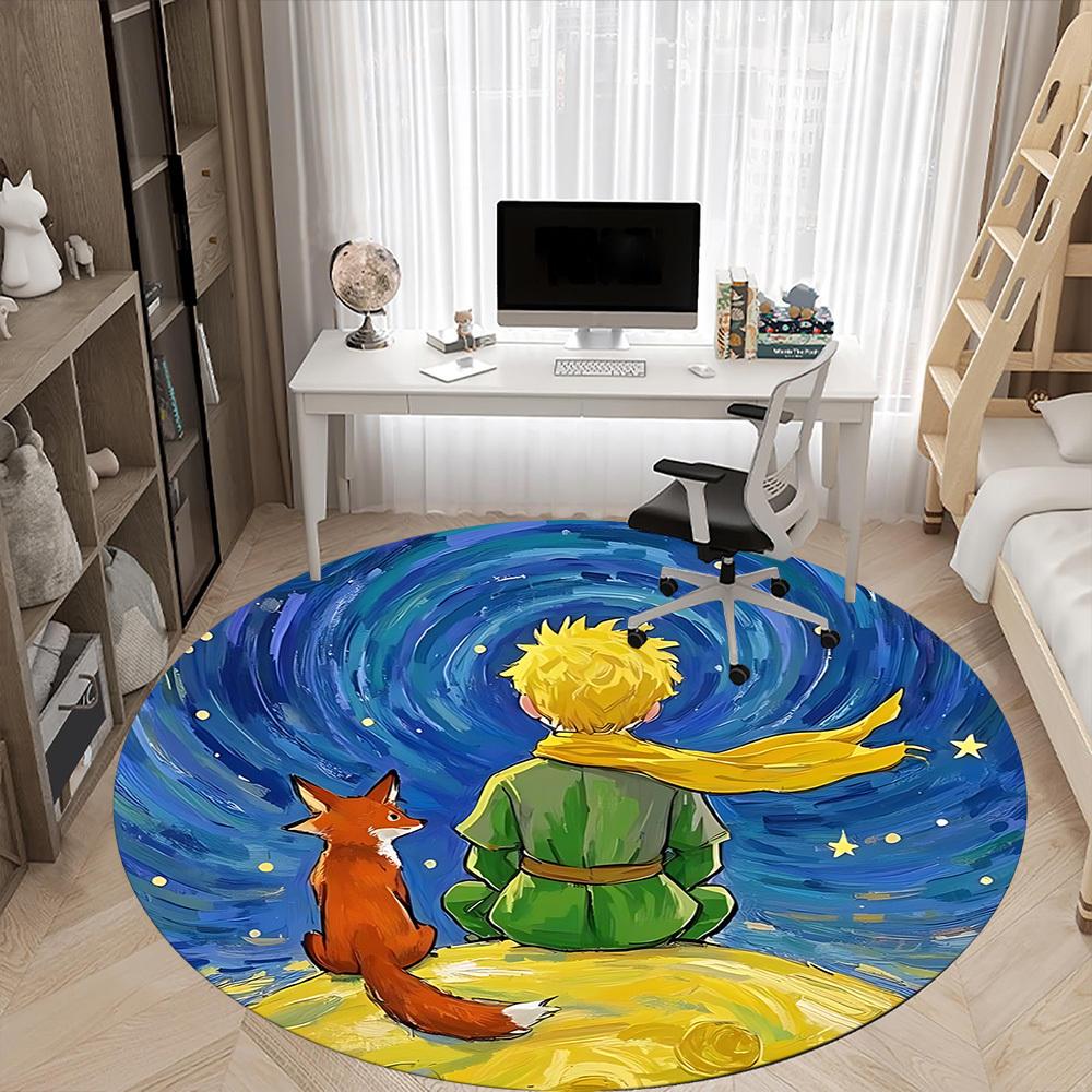 1pc Little Prince Office Round Area Rug, Under Office Chairs Bedroom Living Room Home Decor, Available in Various Sizes