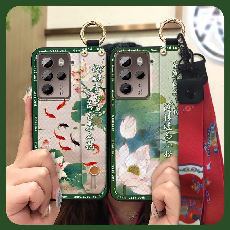 Schmutzabweisende Handyhülle für ältere Damen für HTC U23 Pro/U23 Ring Silikon Stoßfest Umhängeband Armband Staubdicht Langlebig