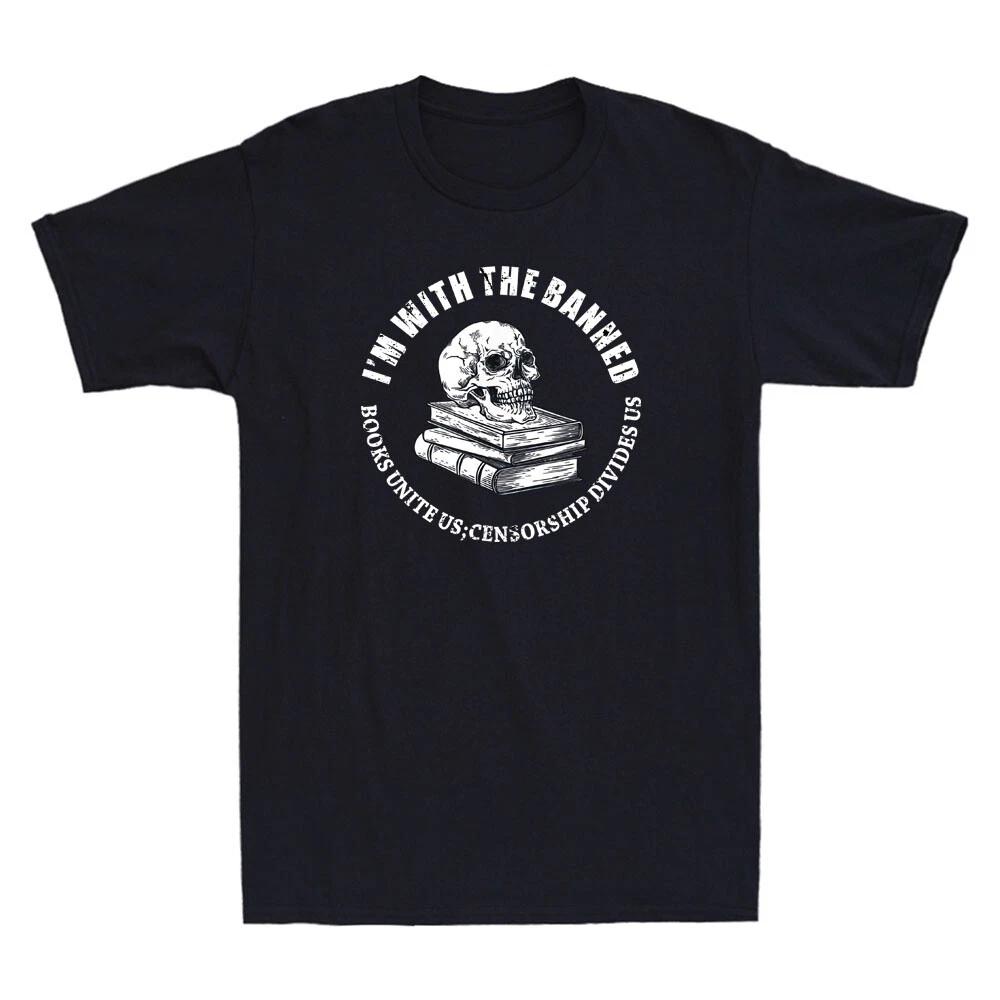 I m With The Banned Books Funny Book Lover Librarian Reading Retro Men s T-Shirt L